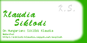 klaudia siklodi business card